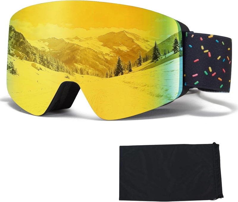 MXJ Gear Kids Ski Goggles,OTG Snowboard Goggles for Boys Girls,Anti-Fog UV400 Snow Goggles for Sking & Winter Outdoor Sport - Image 1